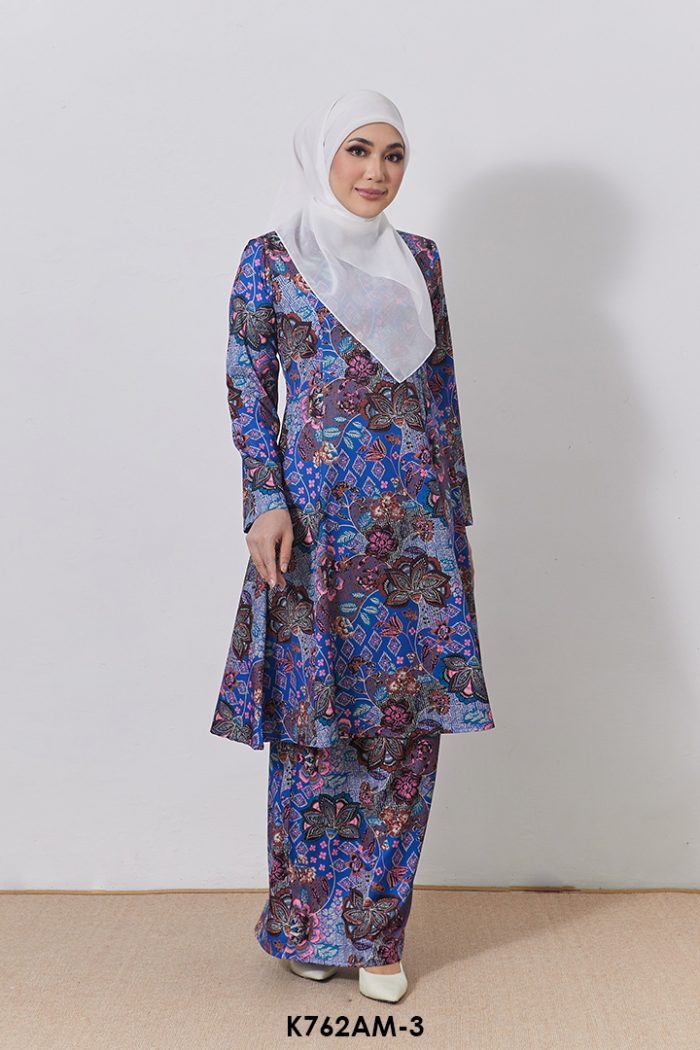 Ameera Kurung in Cobalt Blue (K762AM-3)