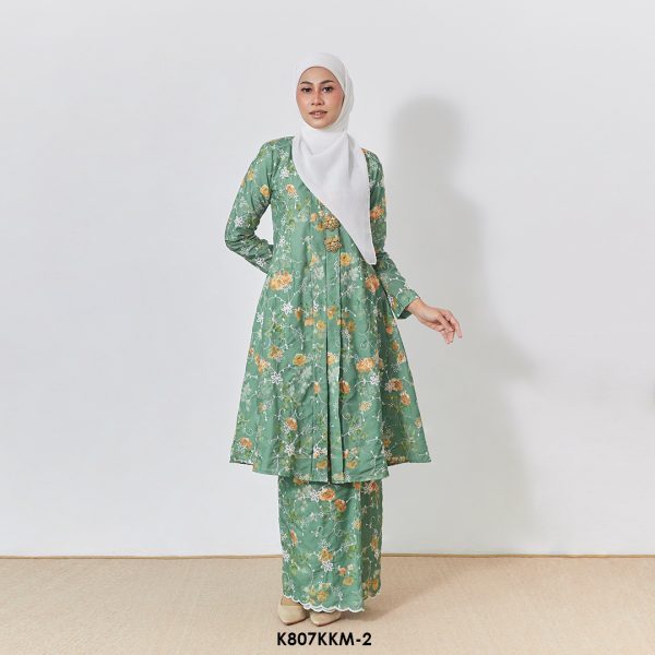Kebarung Kalthom Sulam in Faded Green (K807KKM-2)