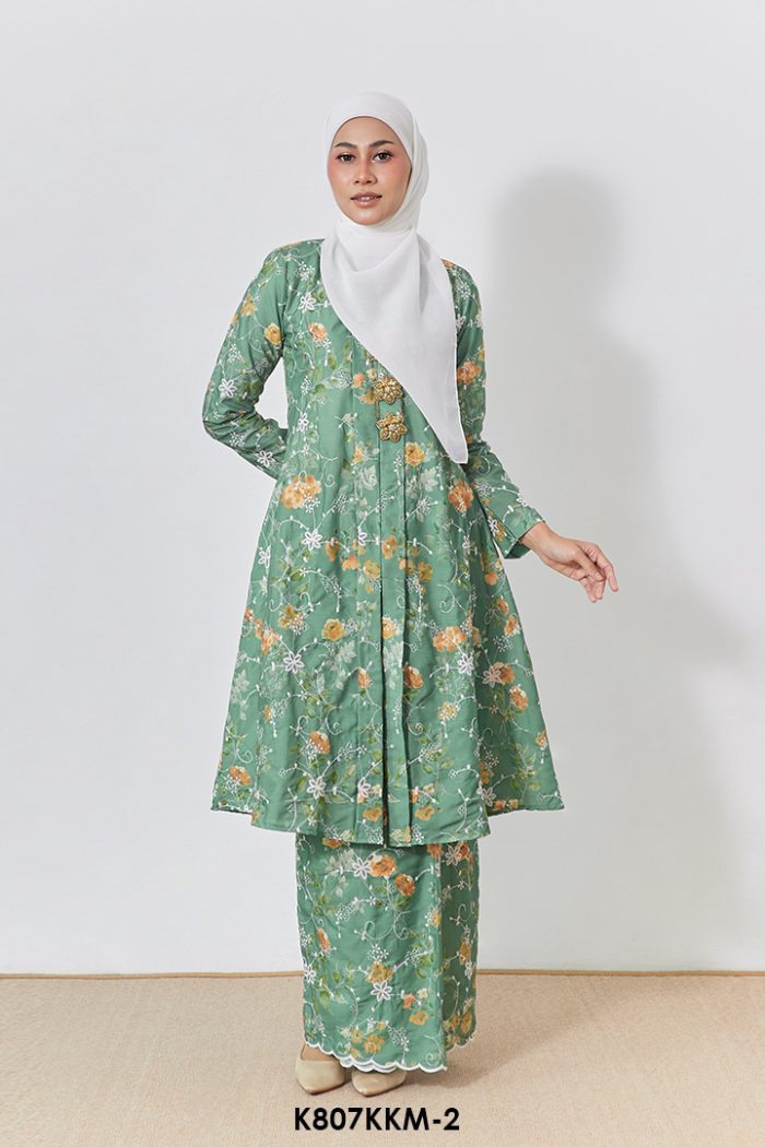 Kebarung Kalthom Sulam in Faded Green (K807KKM-2)