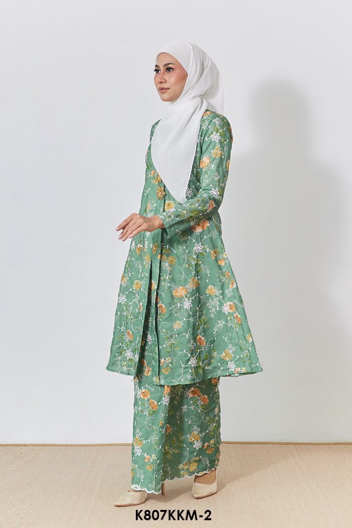 Kebarung Kalthom Sulam in Faded Green (K807KKM-2)