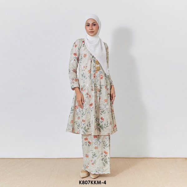 Kebarung Kalthom Sulam in French Grey (K807KKM-4)