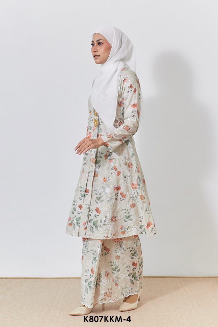Kebarung Kalthom Sulam in French Grey (K807KKM-4)