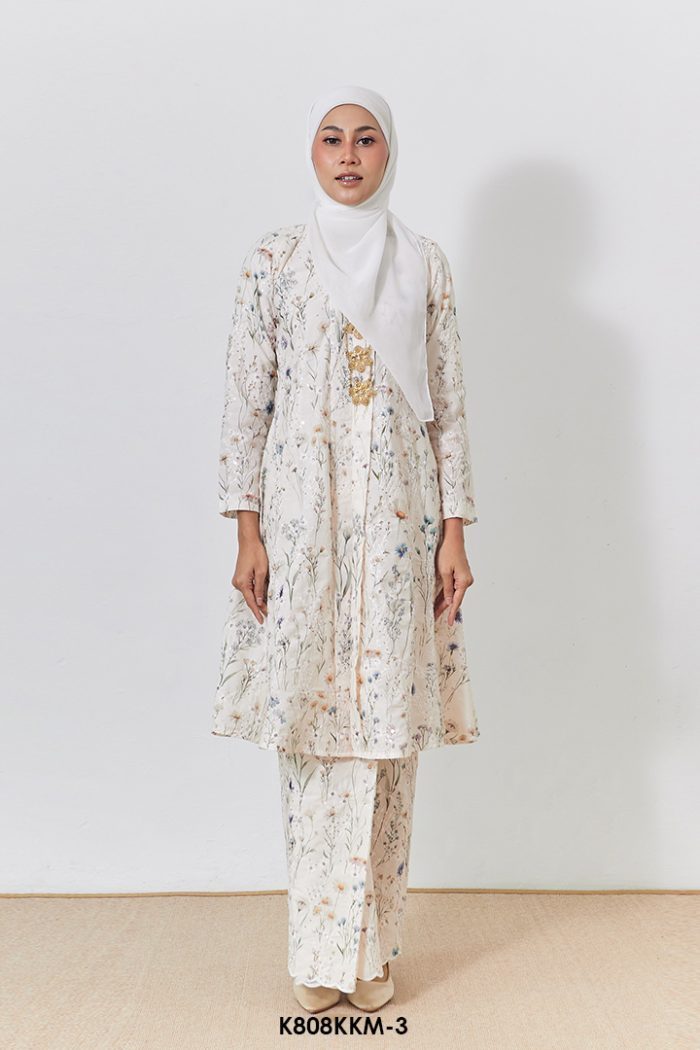 Kebarung Kalthom Sulam in Cream (K808KKM-3)