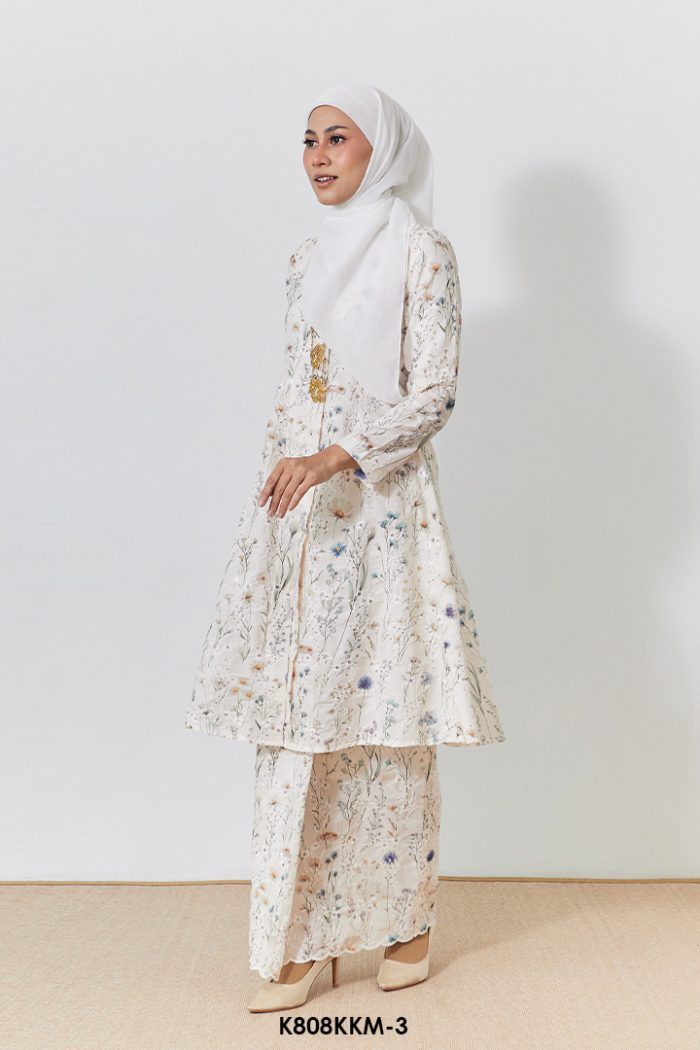 Kebarung Kalthom Sulam in Cream (K808KKM-3)