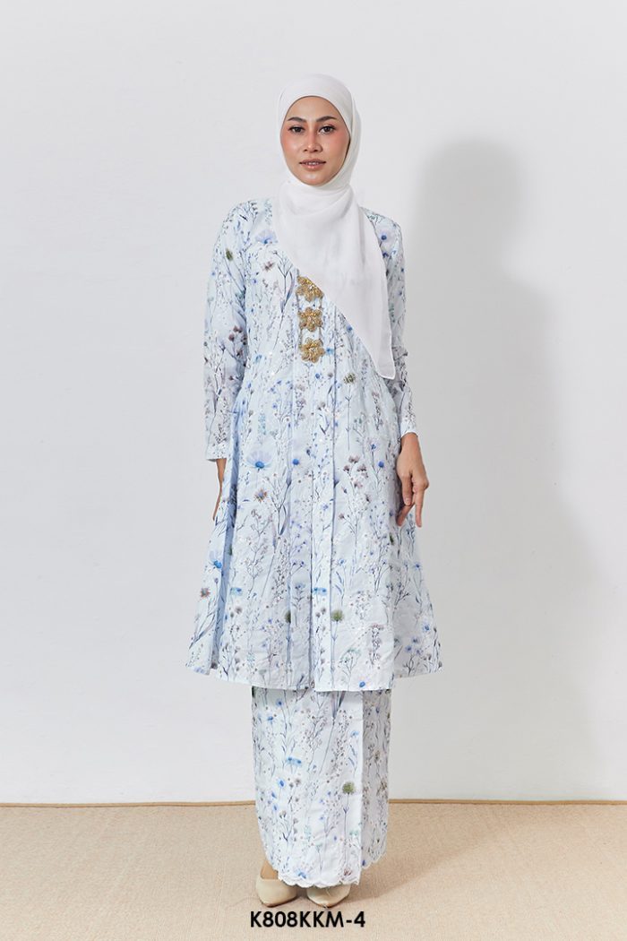 Kebarung Kalthom Sulam in Icy Blue (K808KKM-4)