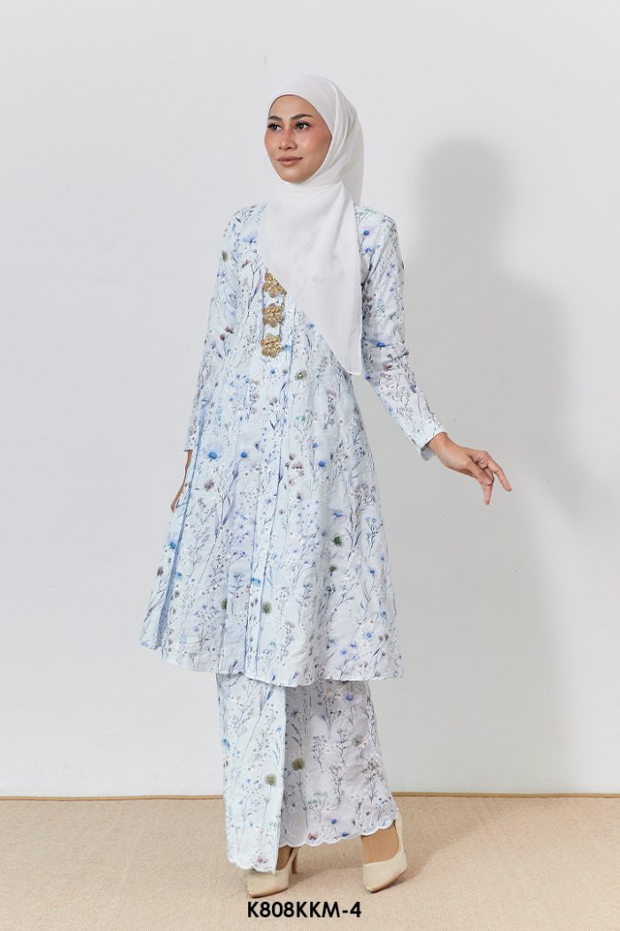 Kebarung Kalthom Sulam in Icy Blue (K808KKM-4)