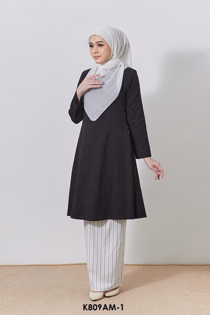 Ameera Kurung in Black (K809AM-1)