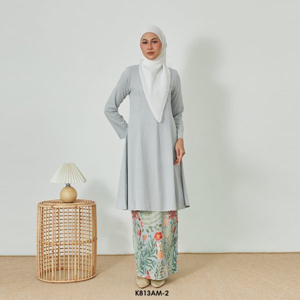 Ameera Kurung in Blue Grey (K813AM-2)