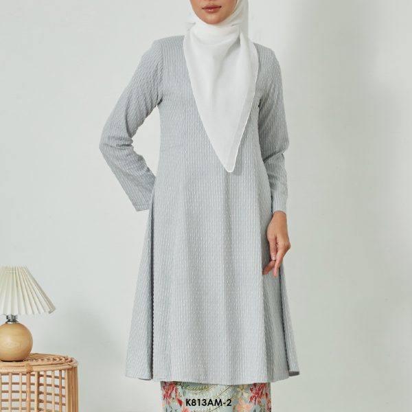 Ameera Kurung in Blue Grey (K813AM-2) - Image 3