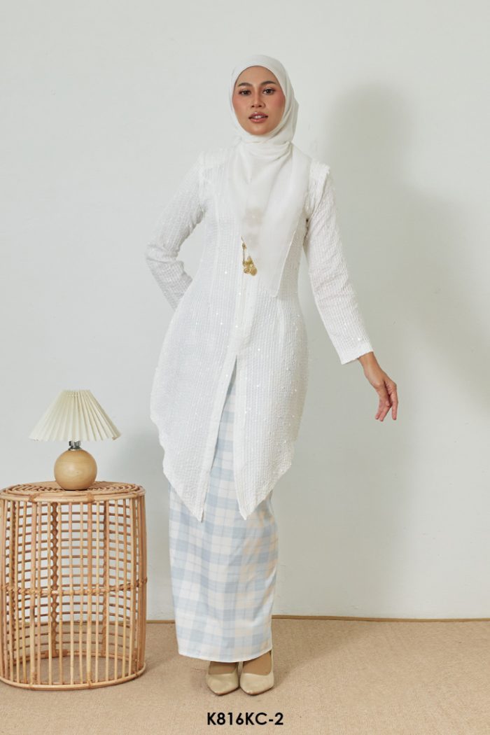 Kebaya Cindai in White (K816KC-2)