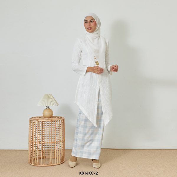 Kebaya Cindai in White (K816KC-2)