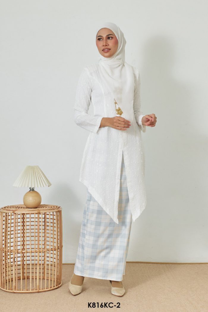 Kebaya Cindai in White (K816KC-2)