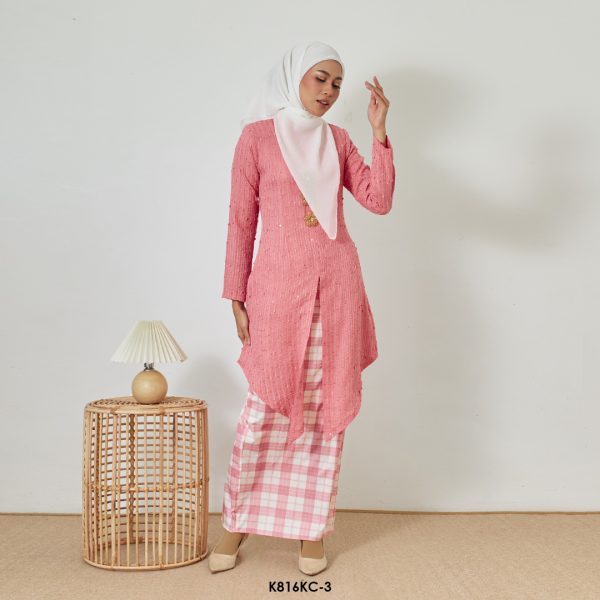 Kebaya Cindai in Pink (K816KC-3) - Image 2
