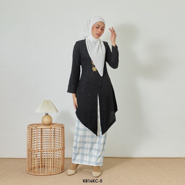 Kebaya Cindai in Black (K816KC-5) - Image 2