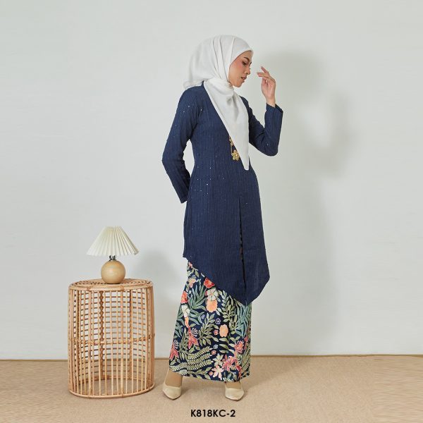 Kebaya Cindai in Dark Blue (K818KC-2) - Image 2