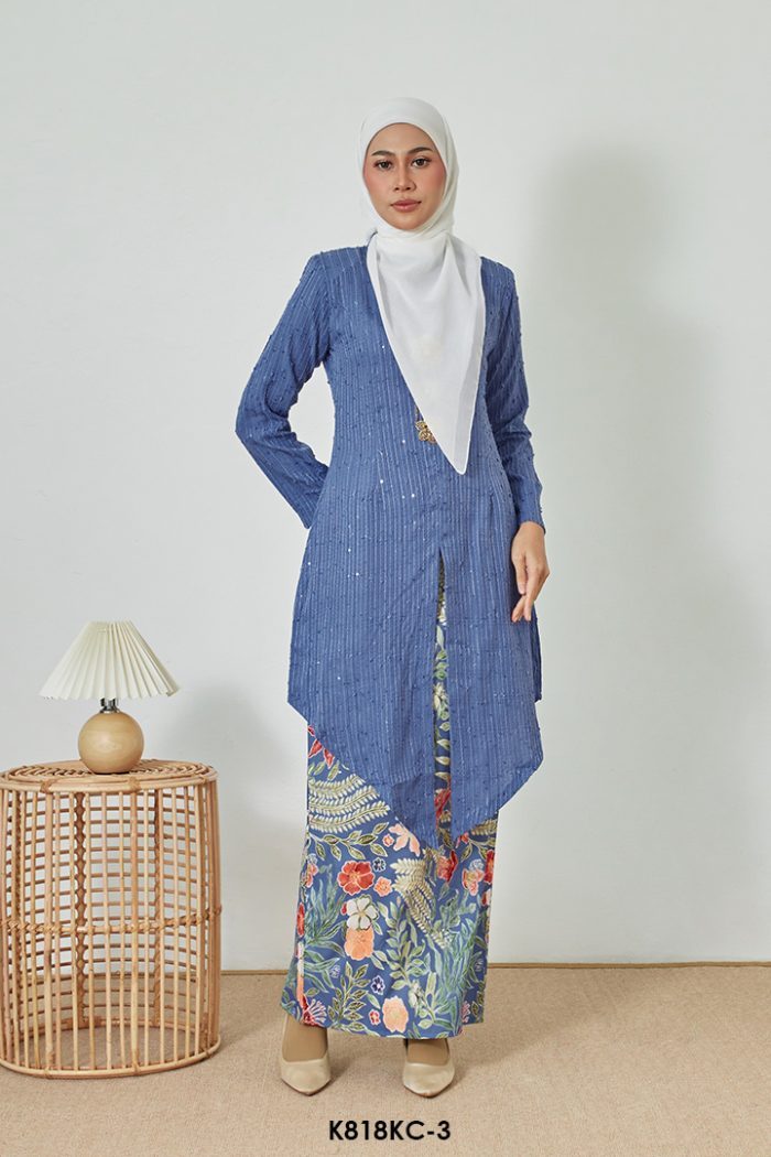 Kebaya Cindai in Deep Periwinkle (K818KC-3)