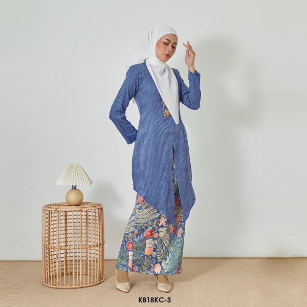 Kebaya Cindai in Deep Periwinkle (K818KC-3) - Image 2