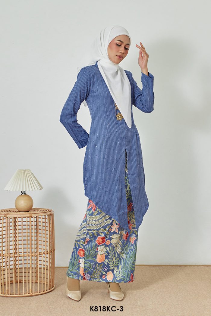 Kebaya Cindai in Deep Periwinkle (K818KC-3)