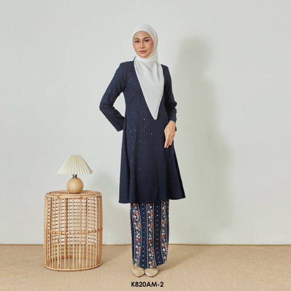 Ameera Kurung in Dark Blue (K820AM-2)