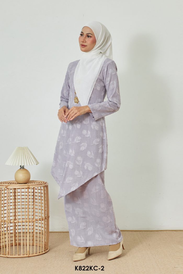 Kebaya Cindai in Faded Purple (K822KC-2)