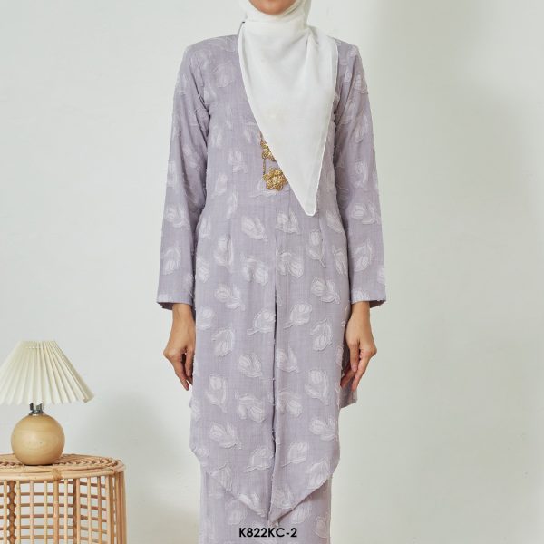 Kebaya Cindai in Faded Purple (K822KC-2) - Image 4