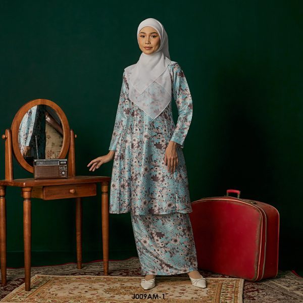 Ameera Kurung in Light Blue (J009AM-1)