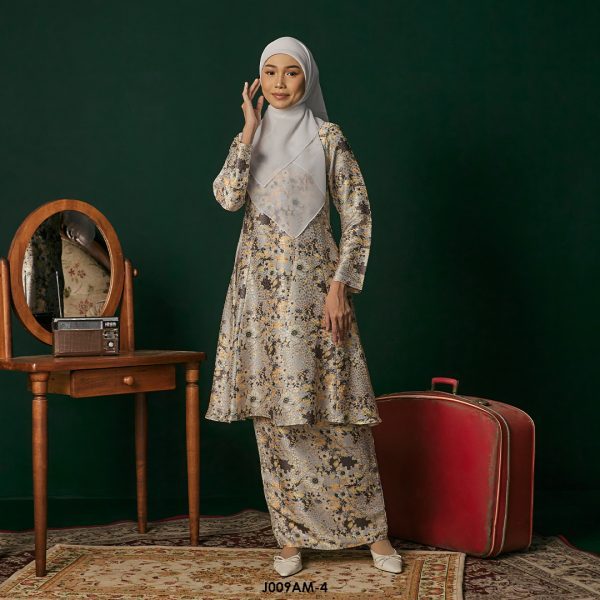 Ameera Kurung in Grey (J009AM-4)