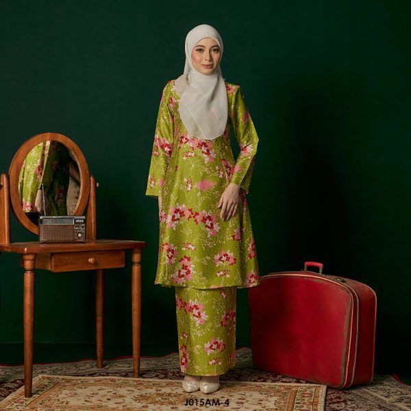 Ameera Kurung in Olive (J015AM-4)