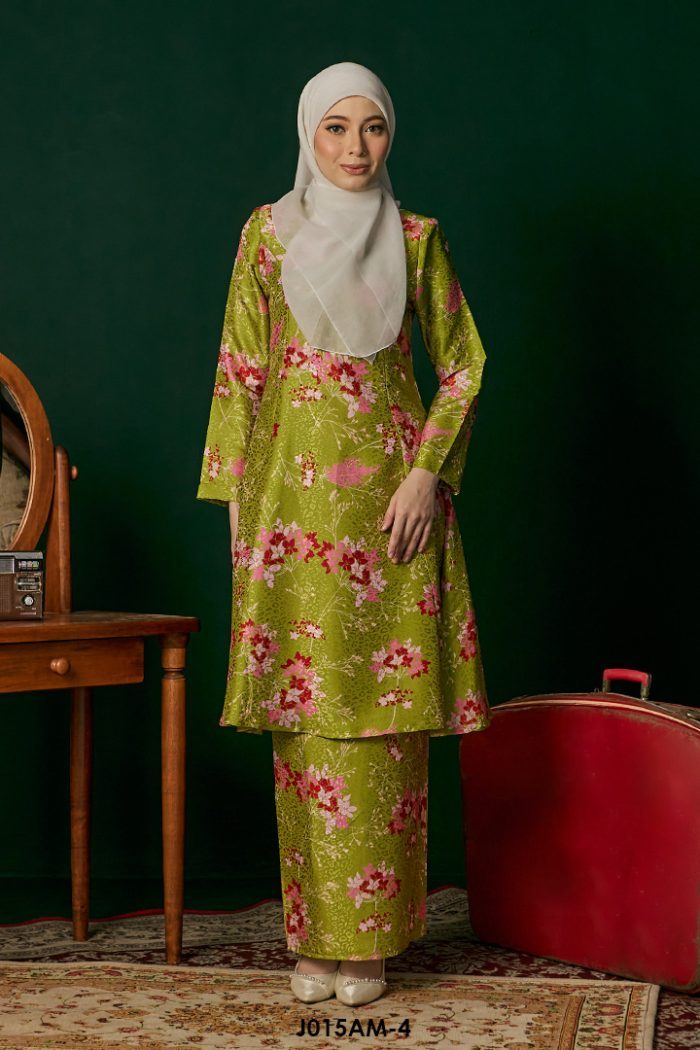 Ameera Kurung in Olive (J015AM-4)