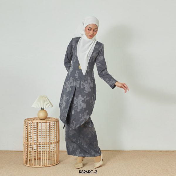 Kebaya Cindai in Grey (K826KC-1) - Image 2