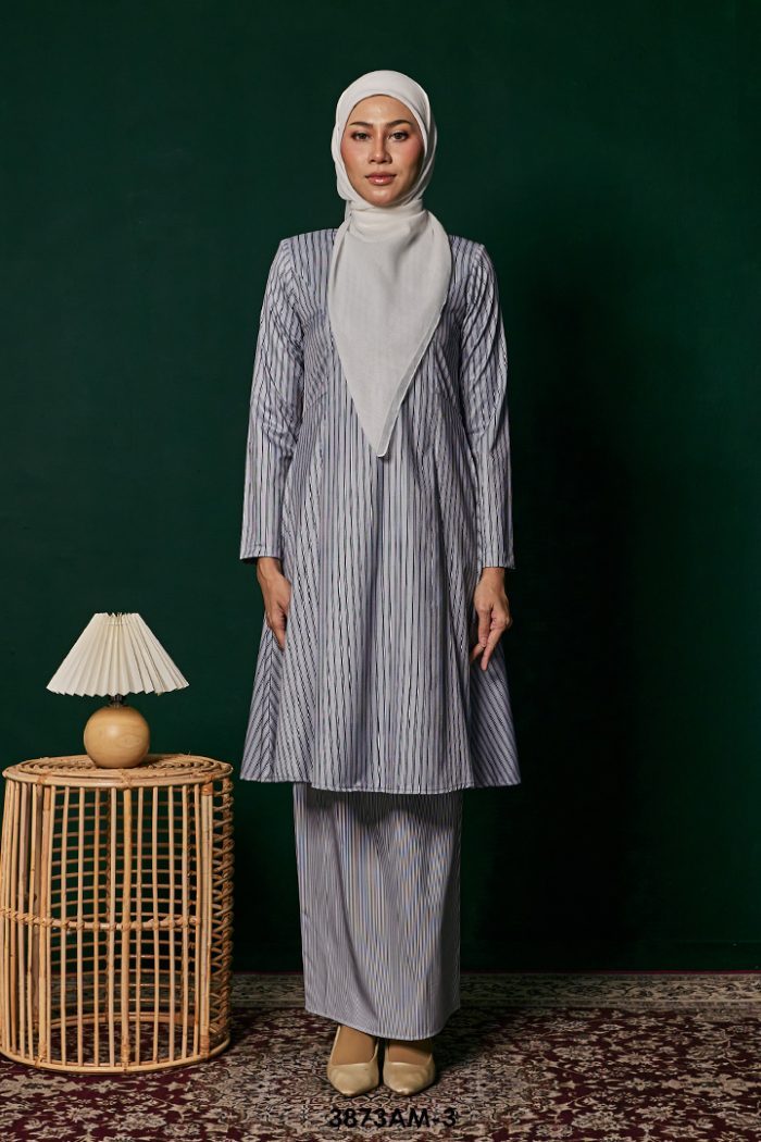 Ameera Kurung in Dark Grey (3873AM-3)