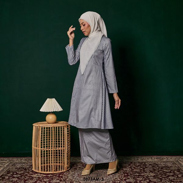 Ameera Kurung in Dark Grey (3873AM-3) - Image 2