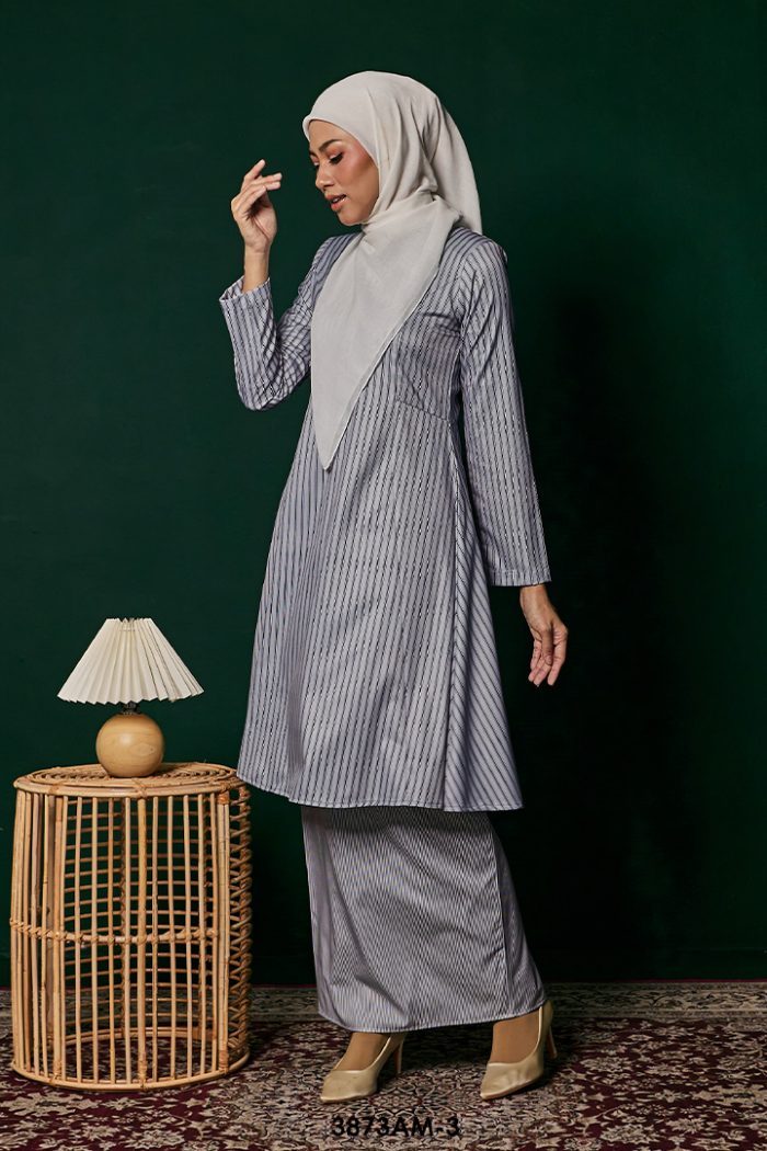 Ameera Kurung in Dark Grey (3873AM-3)