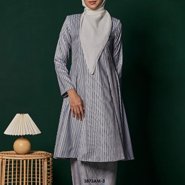 Ameera Kurung in Dark Grey (3873AM-3) - Image 4