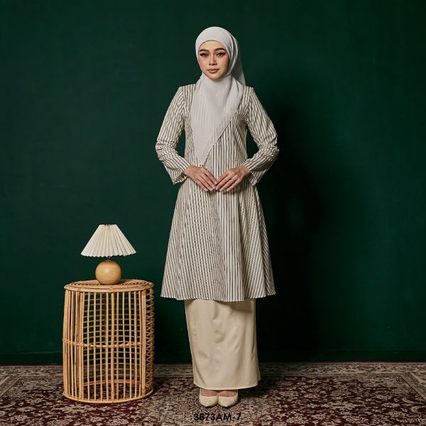 Ameera Kurung in Pale Yellow (3873AM-7)