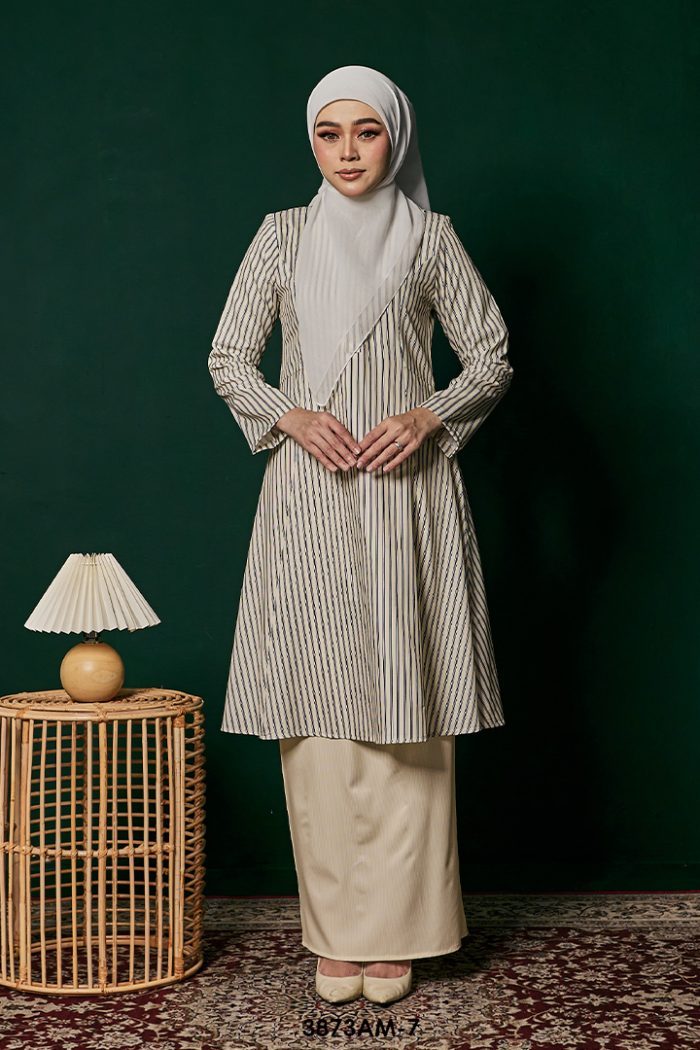 Ameera Kurung in Pale Yellow (3873AM-7)
