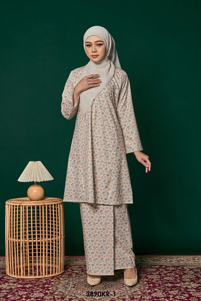 Riau Kurung in Pearl White (3890KR-1)