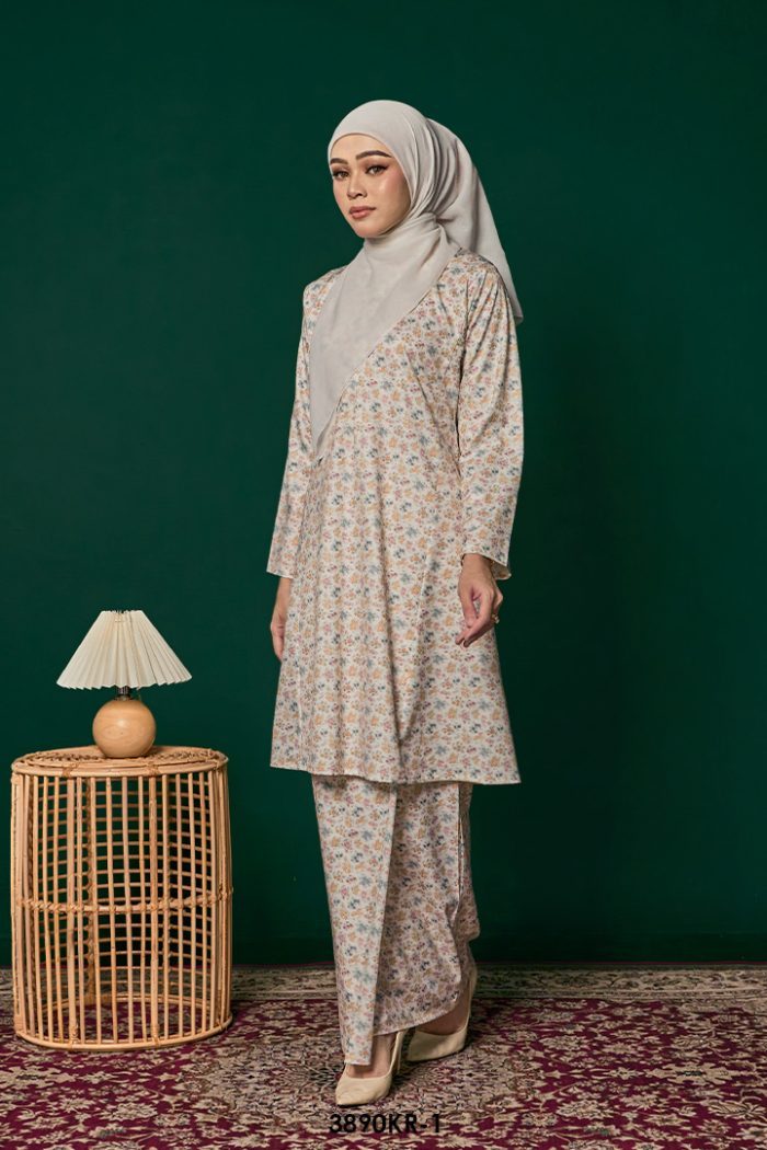 Riau Kurung in Pearl White (3890KR-1)