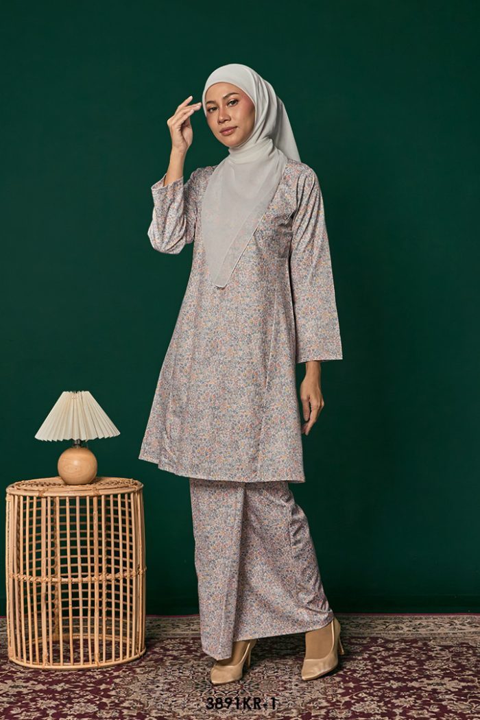 Riau Kurung in Steal Teal (3891KR-1)