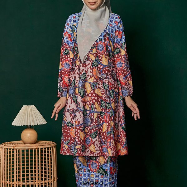 Ameera Kurung in Maroon (3895AM-3) - Image 3