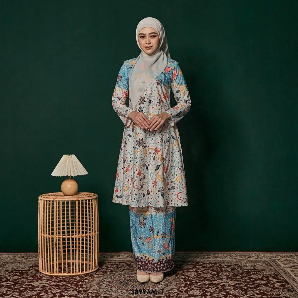 Ameera Kurung in Aqua (3899AM-1)