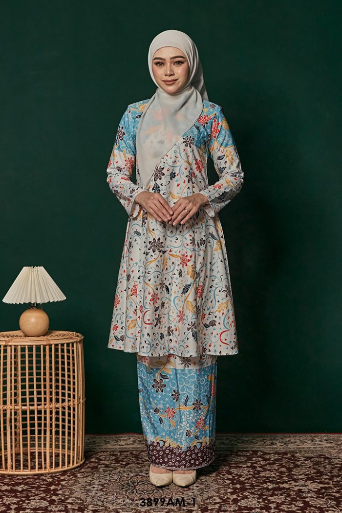 Ameera Kurung in Aqua (3899AM-1)