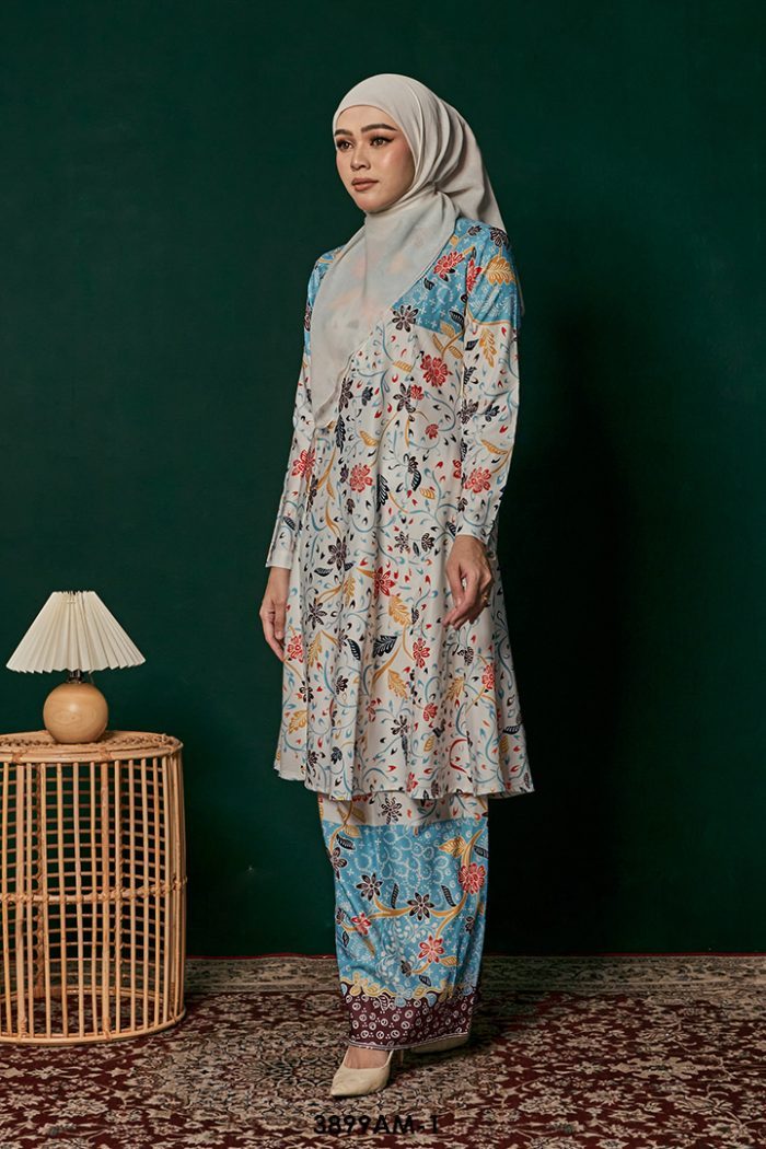 Ameera Kurung in Aqua (3899AM-1)