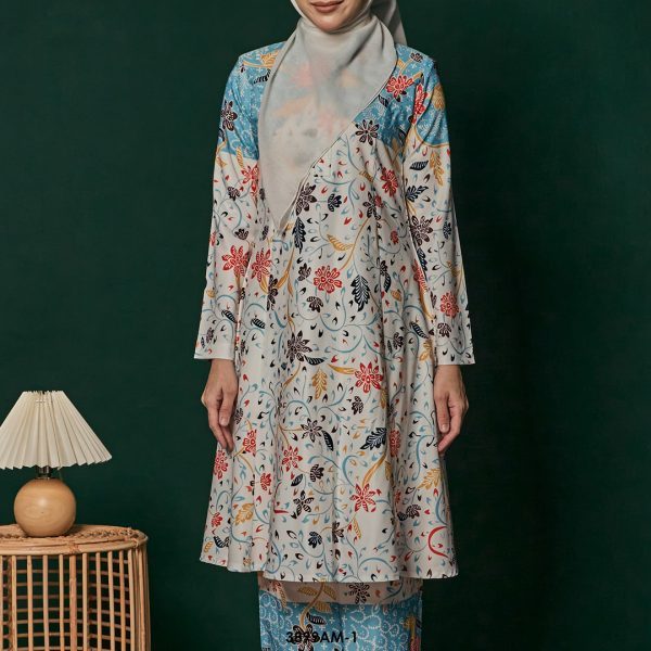 Ameera Kurung in Aqua (3899AM-1) - Image 4