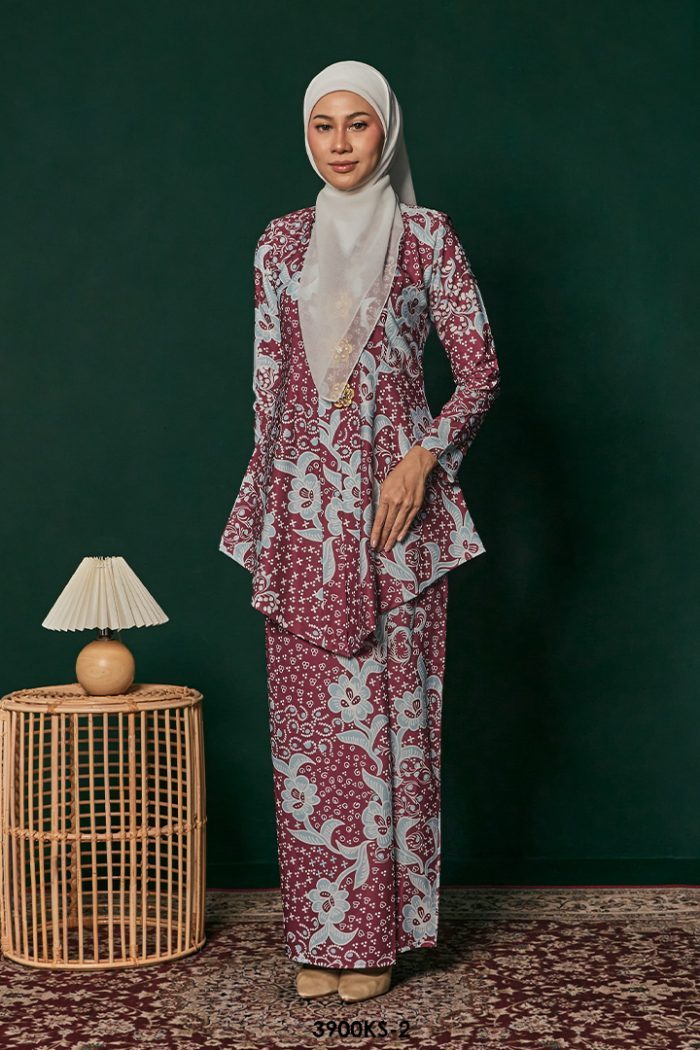 Kebaya Saloma in Burgundy (3900KS-2)