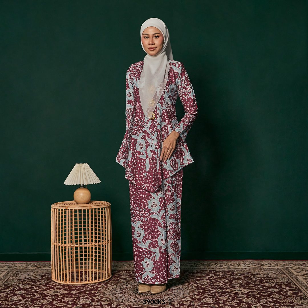 Kebaya Saloma in Burgundy (3900KS-2)