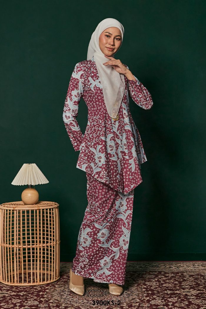 Kebaya Saloma in Burgundy (3900KS-2)