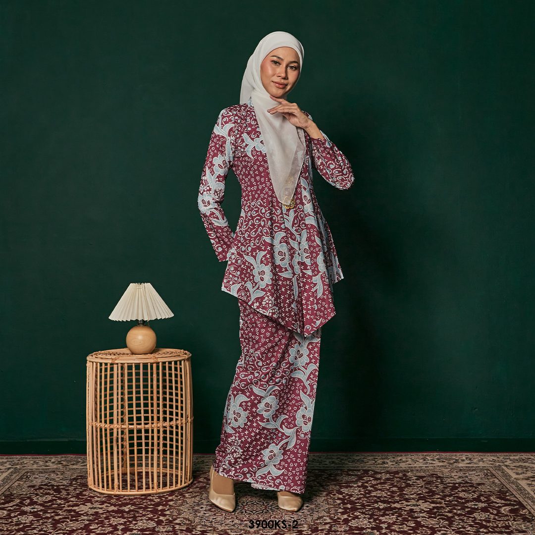 Kebaya Saloma in Burgundy (3900KS-2) - Image 2