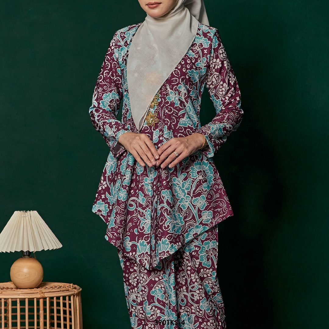 Kebaya Saloma in Burgundy (3901KS-4) - Image 3