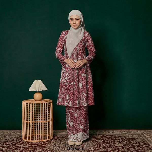 Ameera Kurung in Burgundy (3904AM-5)